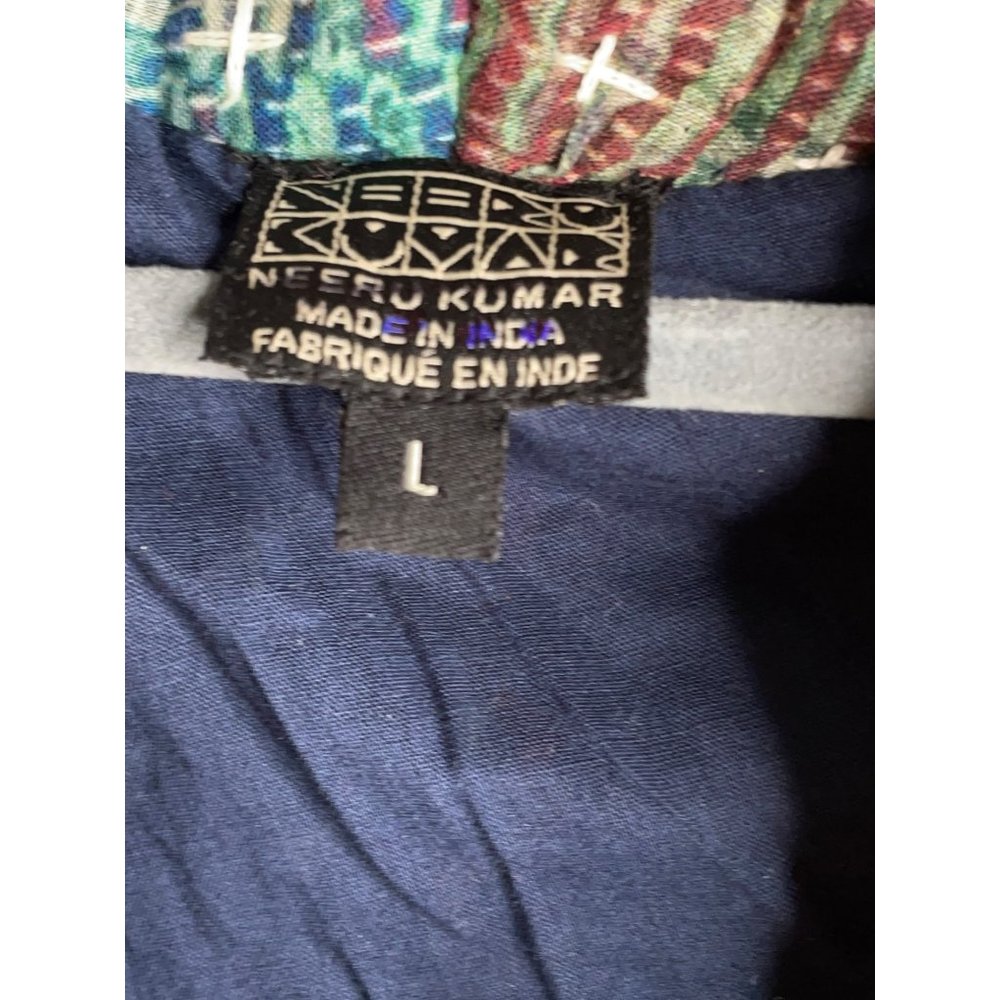 Anthropologie Neeru Kumar Stitched Sharona Quilted Blanket Kimono Jacket Size L - Picture 9 of 9